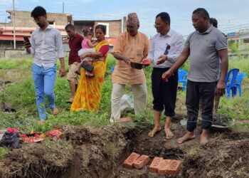 नेपाल बैंक लिमिटेड टीकापुर शाखा कार्यालयकाे भवन शिलान्यास