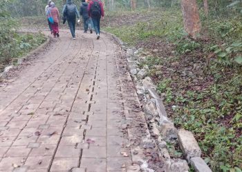 घोडाघोडी ताल मा टावर बनाउदै बनाइएका सरचना भत्किदै