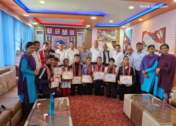 घोडाघोडीले राष्ट्रपति रनिङ सिल्ड प्रतियोगिता पदक विजेता खेलाडी तथा प्रशिक्षकलाई सम्मान