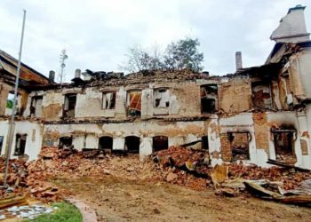 जे एन जि को आन्दोलनले पुरानो भवन ढलेर खरानी