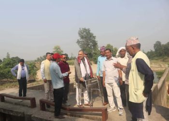 मुख्यमन्त्री शाह द्वारा कैलारी गाउँपालिका–२ गुर्गी बाँधको निरीक्षण